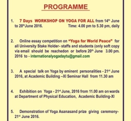 Observance of International Day of Yoga